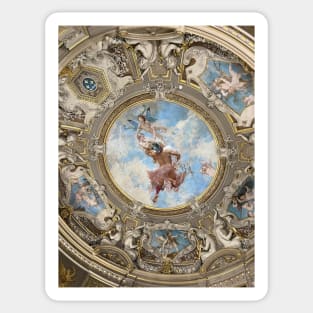 Ceiling of the rotunda of the painting gallery of the Chateau de Chantilly Sticker